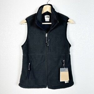 The North Face NEW Small Outdoor Hiking Thermal Fleece Cragmont Vest in Black‎